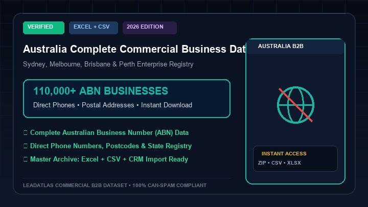Australia Complete Commercial Business Database (110,000+ Records)